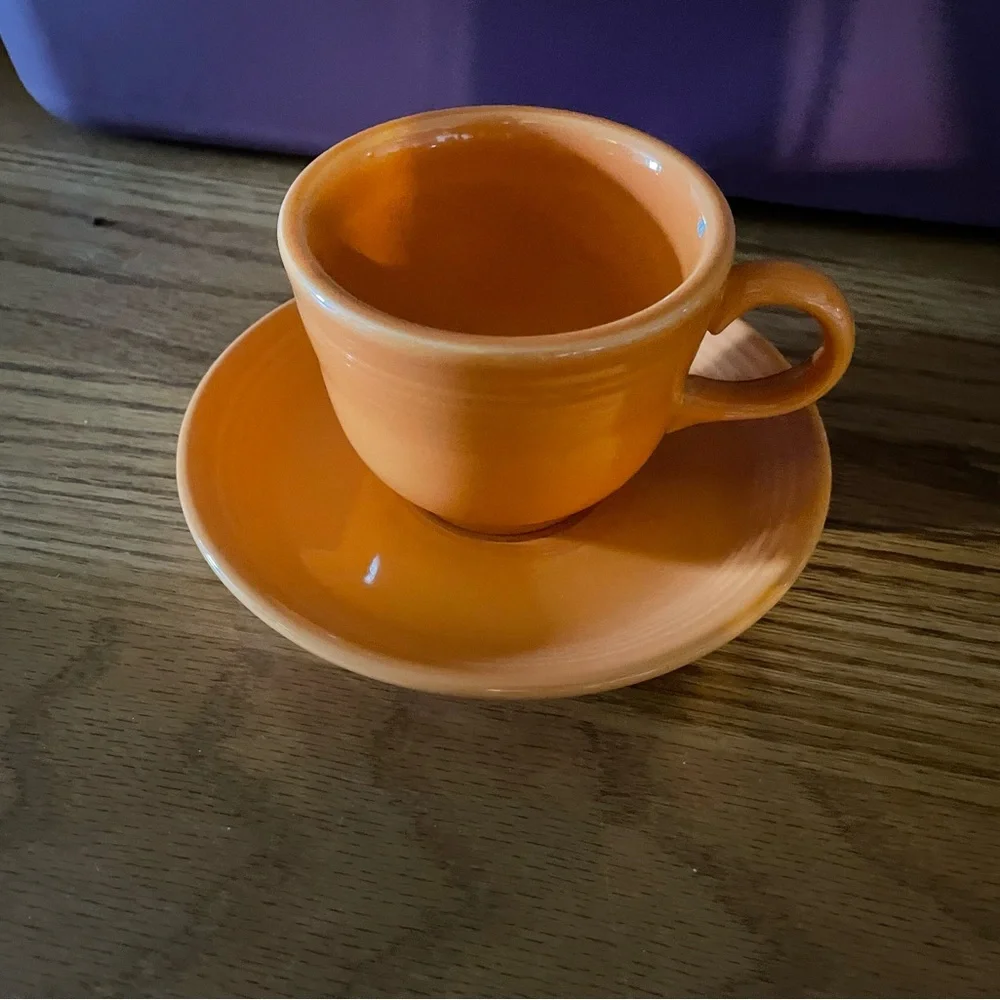 Fiesta Orange Cup and Saucer Set